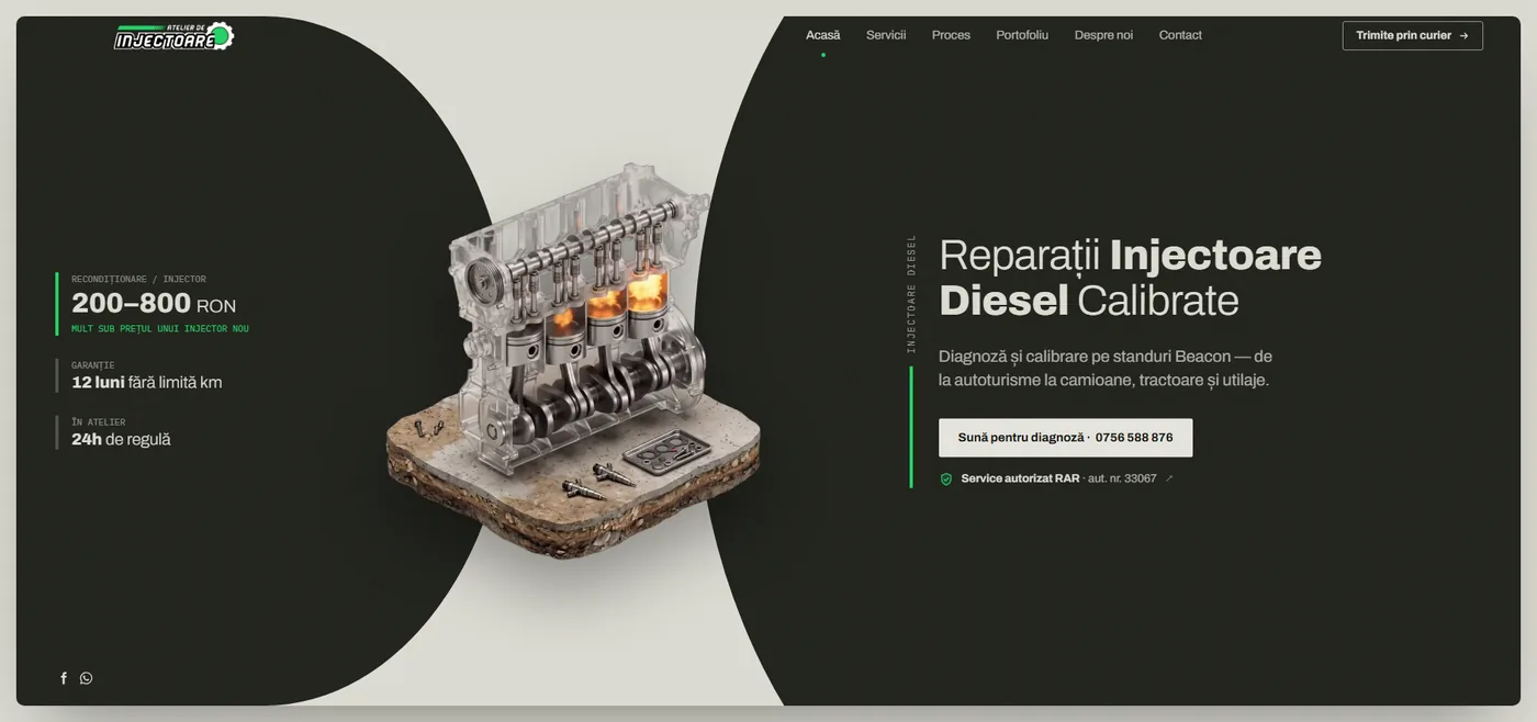 Atelier de Injectoare, Reparații injectoare diesel